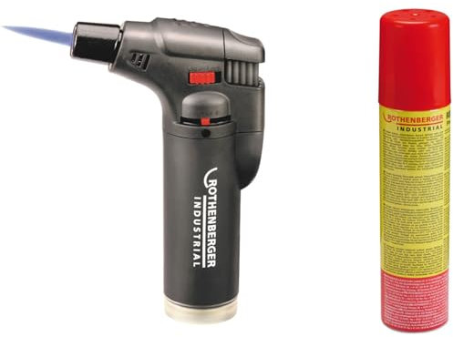 ROTHENBERGER Industrial Sturmfeuerzeug | Universalbrenner | Lötbrenner | wiederbefüllbar | Regulierbare und windsichere Flamme inkl. 1 x Nachfüllgas 100 ml ***Farbe Nicht wählbar***