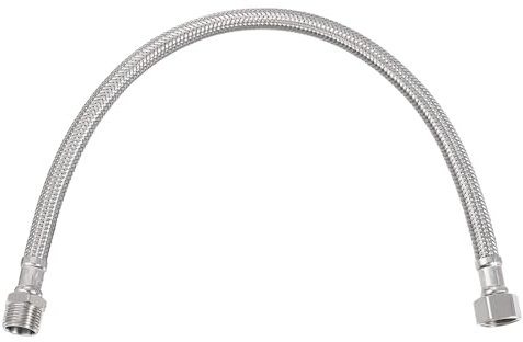 QUARKZMAN 16 Zoll langer Wasserhahn-Zulaufschlauch, G3/8 weibliches Druckminderungs-Gewinde x G3/8 männlicher Verbindungs-Gewinde, gerade, 304 Edelstahl-Wasserzulaufschlauch