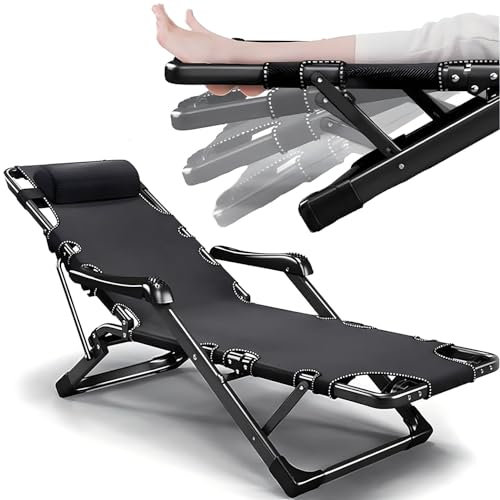 BEOTAY Strandliege Für Büro, Zuhause, Outdoor-Reisen,Sonnenliege Klappbar,Relaxliege Garten Mit Getränkehalter,15 Gänge Einstellbar,Tragbar Kippliege,Massagearmlehne/Rolle