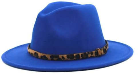 WOYUANSHA Cowboyhüte Modischer Fedora-Hut Mit Gürtelschnalle Für Herren Und Damen Filzhut Blau