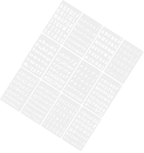 GRADENEVE 12blätter Schablone Buchstaben Aus Pet Wiederverwendbare Schablonen Zum Malen Zahlenschablonen Für Airbrush Alphabetschablonen Für Wanddekoration Und Handwerk