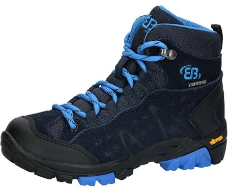 Brütting Bottes de trekking et de randonnée Mount Bona High Kids unisexes pour enfant, bleu marine, 38 EU