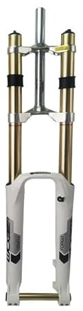 QAINKUN Federgabel Gabel Downhill MTB Mountainbike Gabel Federung Dämpfung Fahrrad Gabel Schwarz Weiß Gold Golden Fahrradgabel(26 inch White)