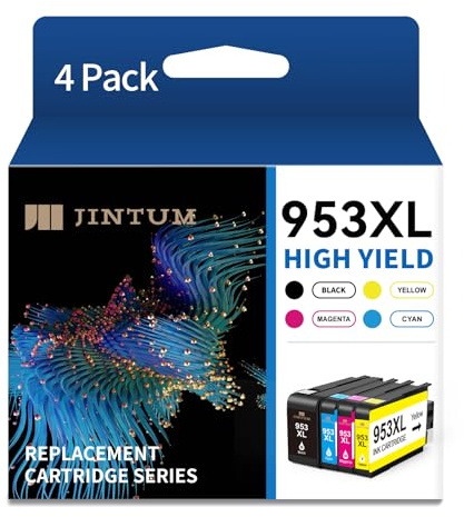 JINTUM 953 XL druckerpatronen für hp 953xl patronen kompatibel mit HP Officejet Pro 8710 8720 8730 7740 7720 8210 7730 8218 8715 8718 8725 8728 8740 (4er-Pack)