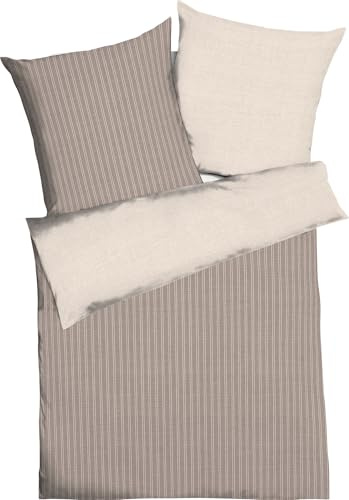 Kaeppel Wendebettwäsche Eternity Combo Feinbiber Cappuccino Größe 1x 135x200 cm + 1x 80x80 cm