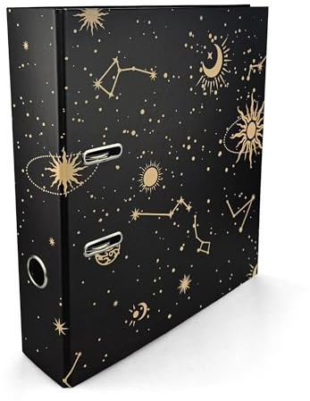 Netuno 1 classeur A4 de 70 mm de large avec 2 anneaux - Design de l'espace pour l'école, le bureau, la maison, les documents, les livres scolaires, les dessins, les dossiers scolaires, les dossiers A4
