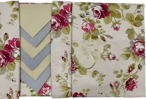 Ruoccohome Servizio da Tavola da 6 Posti, Tovaglia Rettangolare con Tovaglioli 100% Cotone, Made in Italy, Misure 150x180 cm 6 coperti tov.09