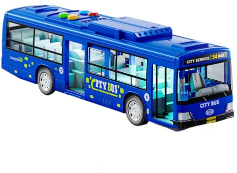 Jouet Bus pour Garçons Et Filles À Partir 28,5x6,5x7,5 Cm Bus De Ville Jouet avec Lumières Et Sons Toy pour Enfant Grand Toy Électrique