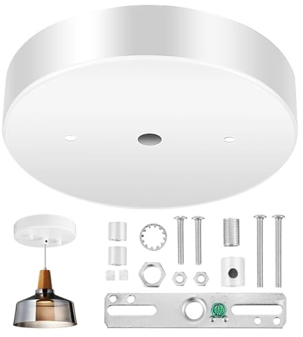 iplusmile Support Plafonnier en Métal Blanc pour Luminaire de Style Européen, Plaque de Fixation Facile à Installer, Remplacement pour Plafonniers de Salon