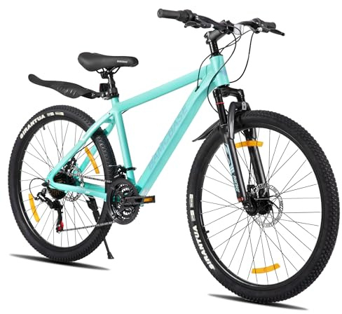 Hiland 26 Zoll Mountainbike, Herren Damen MTB mit Aluminiumrahmen, 21 Gänge Hardtail-Fahrrad für Erwachsene mit Scheibenbremse, Grün