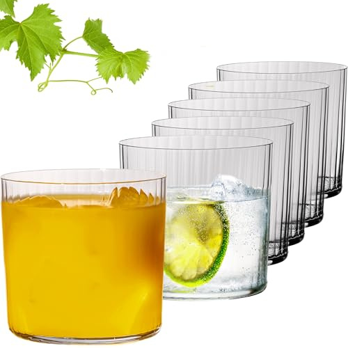 Imperial Lot de 6 verres à eau striés de 350 ml en verre Crystalline série « London » passant au lave-vaisselle