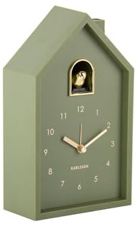 Karlsson Wall Clock Modern Cuckoo 'ORO' - GREEN (KA6077GR)