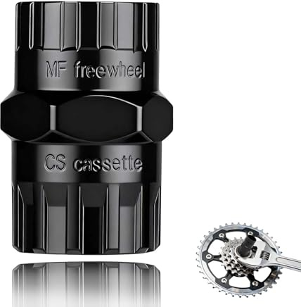 WovaOrx Outil de Demonte Cassette 2-en-1 pour Vélo, Compatible Shimano 5-12 Vitesses, Adapté aux Roues Libres Filetées et aux Cassettes
