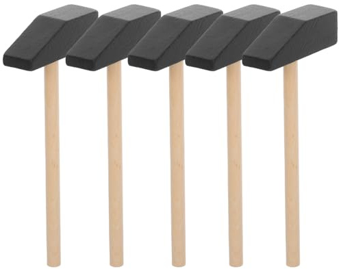 Kisangel 5pcs Mini Wooden Hammer Toy Set – Small Safe Mallets for Kids' Birthday Parties Diy Wood Building Blocks