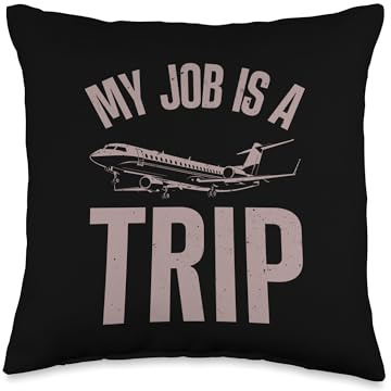 Funny Flight Attendant Art for Men Women Flight Attendant Throw Pillow