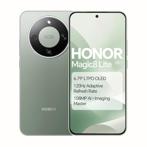 HONOR Magic8 Lite 5G Smartphone, 8+512GB, Snapdragon 6 Gen 4, 7500mAh Battery, 108MP OIS AI Camera, 6.79 OLED 120Hz Screen, 2.5m Drop Resistant, IP68+IP69K Waterproof, NFC