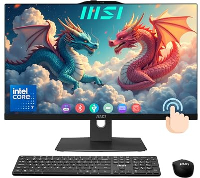 msi Ordinateur de bureau moderne à écran tactile tout-en-un de 24, processeur Intel Core 7 150U 10 cœurs (5,4 GHz), écran IPS FHD (1920 x 1080), RAM DDR5 16 Go, SSD 512 Go plus disque dur 1 To