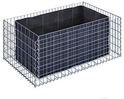 GABIONA | Gabionupphöjd bädd L x HxB: 130 x 50 x 80 cm | Fyrkantig stenkorg som planteringskruka för trädgården | maskstorlek 5 x 10 cm