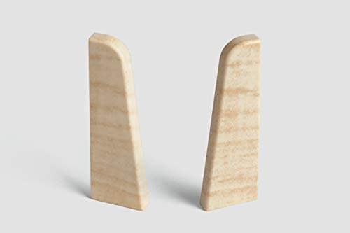 EGGER Endstück Sockelleiste Eiche creme für einfache Montage von 60mm Laminat Fußleisten | Inhalt 2 Stück | Kunststoff robust | Holz Optik beige sand