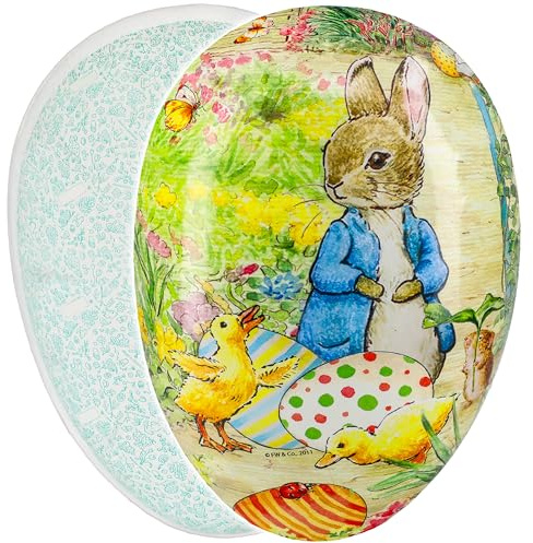 alles-meine.de GmbH XXL - Füll - Pappei 36 cm - süßer XL Hase am Weg - Peter Rabbit - Beatrix Potter - Osterei/Ei zum Befüllen - Deko Pappe Papp Pappeier - Dekoei Pappostereier..