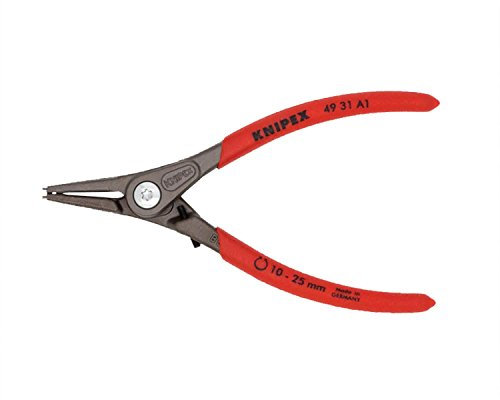 KNIPEX Tools 49 31 A1 Precision Circlip Snap-Ring Pliers with Limiter, External Straight