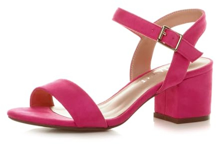 AJVANI Womens ladies mid low block heel peep toe ankle strap strappy party sandals size