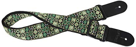 Stagg Woven Gitarrengurt mit Hootenanny-Muster grün