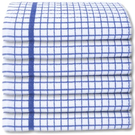 A & B TRADERS - Strofinacci in 100% spugna di cotone, confezione da 6, canovacci da cucina super assorbenti, morbidi al tatto, colore: blu
