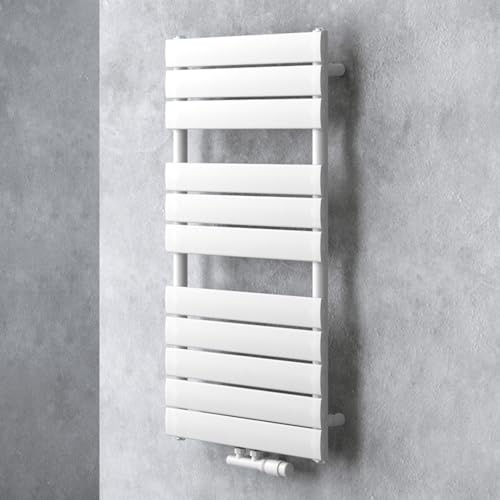 doporro Badheizkörper Heizkörper Bad Paneelheizkörper 100x50cm Weiß | Badheizung Flachheizkörper Einlagig Horizontal Effektive Wärmeabgabe 2 in1 Mittelanschluss oder Seitenanschluss FH