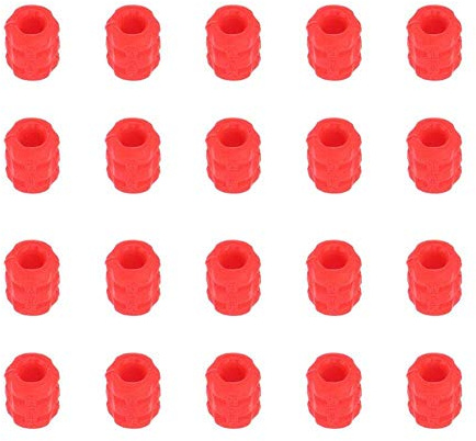 20PCS Bicycle Sleeve Rubber Cable Protector for Pipe Line Tube Brake Shift Bike Frame Protective Silicone Cable Guide (red)