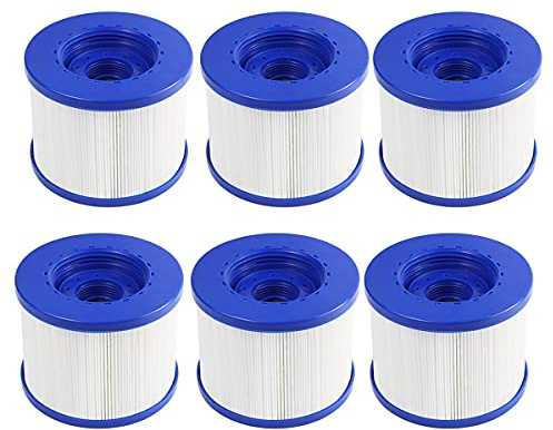 WuYan Swimming Pool Filter 6 Pack Replacement，Cartouche Filtre à Vis Gonflabl De Vis 104mm，pour Clever Spa + Aquaparx + Aqua Spa + Costway + All Seasons + GoPlus + Wido and Others…