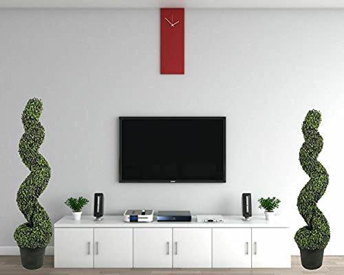 2PCS Spiral Tree Boxwood Topiary artificial Plant Twisted Potted plant Indoor And Outdoor