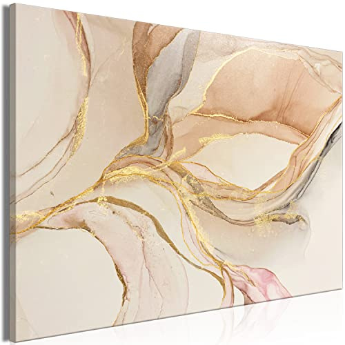 B&D XXL - Leinwandbild Aquarell Pastel beige, 120x80 cm, 1-teilig, modern | Hochwertige Leinwand, sofort aufhängbar, ideal fürs Wohn- oder Schlafzimmer, wasserfest und lichtecht, langlebig, stilvoll
