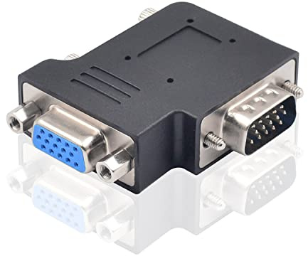 Duttek left angle VGA Adapter,90 Grad VGA Adapter Stecker auf Buchse,VGA auf VGA Stecker für Monitore,Projektoren,TV Anschluss