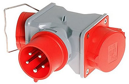 KlingerBorn Stromverteiler 2x 3 Phasen-400V Energiewürfel | IP44 Wasserdicht | Max. 7,5kW/400V | CEE 3P+N+E Anschluss | Grau | Für Baustelle & Industrie | PC+ABS-Gehäuse