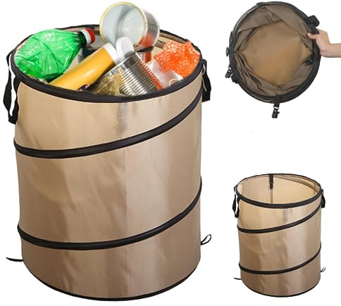 1PC Pop Up Garden Waste Bag 10 Gallon Collapsible Camping Bin Trash Can with Handles Reusable Garden Bin for Camping Garden Hiking Picnics