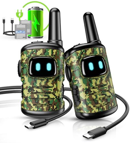 Veopoko Walkie Talkie for Kids, Rechargeable Toys for 3-12 Year Olds, Gifts for Boys & Girls, Xmas Gifts, Outdoor Toys