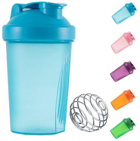 KANGSIT Protein Shaker Bottle 400ml, with Wire Mixing Ball, Leak-Proof, BPA Free, Perfect for Mixing Powdered Shakes, Dishwasher Safe