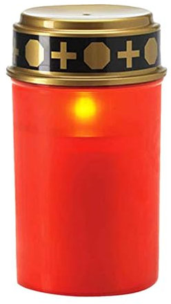 wisoolkic Lampada da Tomba a LED Senza Fiamma da 2 Pezzi, Funzione Modello della Batteria, Riciclaggio, Lampada sacrificale a LED, Candela a LED per Esterni, Ornamenti Luminosi, Rosso