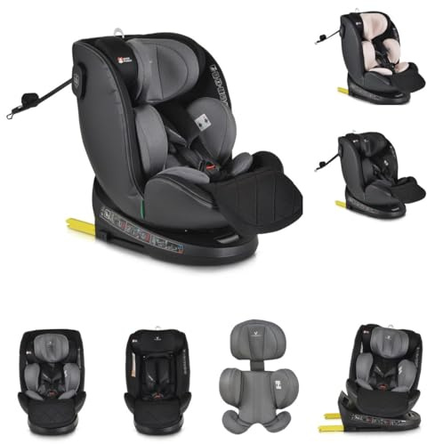 Cangaroo Kindersitz i-Size Castor (40-150cm) Gruppe 0/1/2/3 Isofix, Kopfschutz grau