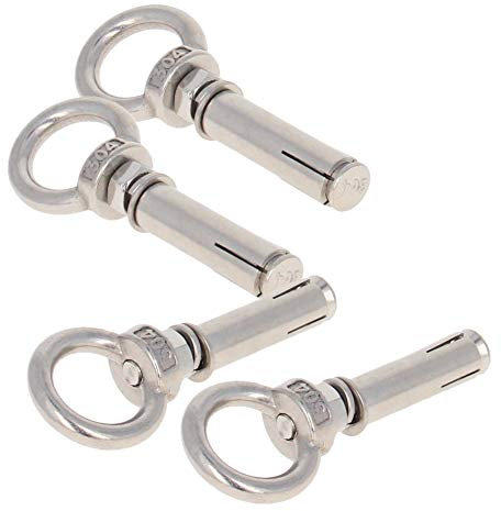 Ring-Ösenschraube, M6 x 70, Erweiterungs-Ösenschraube, Ösenmutter, Schraube mit Ring, Anker-Rohbolzen aus Edelstahl 304, 2 Stück(M6*70,4PCS)