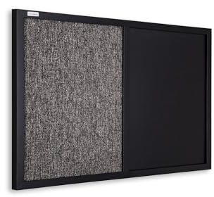 ALLboards KOMBI-Tafel magnetische Kreidetafel und Filz 60×40 cm, schwarz lackierter Holzrahmen