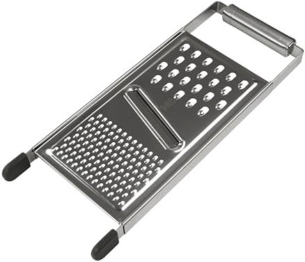 Chefkoch trifft Fackelmann Universalreibe – Hochwertiger Edelstahl, Anti-Rutsch-Füße, ideal für grobes und feines Reiben, spülmaschinenfest