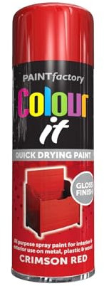 YSAMAX All-Purpose Crimson Red Spray Paint, Gloss Finish, Quick Drying Formula, Perfect For Use On Metal, Plastic, And Wood, Polished, Long-Lasting Finish, (1PCS)