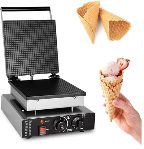Commercial Ice Cream Cone Maker Electric Waffle Cone Maker Stainless Steel Ice Cream Waffle Cone Machine Nonstick Mold for House Commercial Homemade Diy Ice Cream Cone Baking Pan