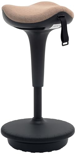 HOMCOM Tabouret de Bureau avec Fonction pivotante, Tabouret de Travail Ergonomique, Hauteur réglable 68,5-83,5 cm Tabouret d'assise, pivotant à 360° Tabouret Debout, pour Le Bureau et la Salle