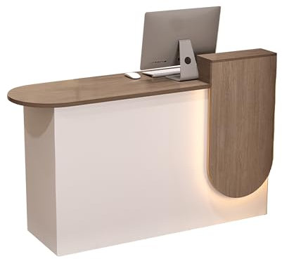 Moderne LED Licht Empfangstheke für Einzelhandel weiß 100x50 ideal für Convenience Stores Hotels und Schönheitssalons