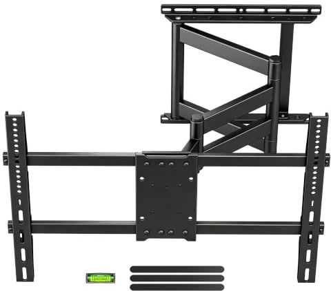 XINLEI TV Wandhalterung Langarm für 32-75 Zoll, schwenkbar neigbar Vollbewegliche Fernseh Halterung bis 45kg, Eck-TV Halterung mit 740mm Auszug, max. VESA 600x400mm, Beton/Ziegel/Holzständerwand