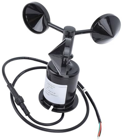 Anemometer -Windgeschwindigkeitssensor, Kleine, Leichte 3 Tassen Windgeschwindigkeitsmesser, Starker Wind, Digitale Wetterstation mit Verlängerungskabel für Gewächshaus