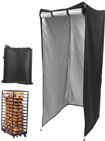 PRETYZOOM Funda Protectora para Estantes De Pan Tela Oxford Resistente, Tamaño Grande 59x72x163 Cm, Color Negro, Tapa Reutilizable para Bandejas De Hornear Panaderías y Cocinas